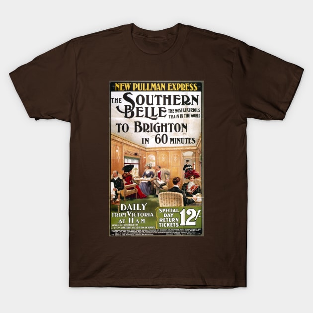 Vintage Travel Poster - Brighton Southern Belle T-Shirt by Starbase79